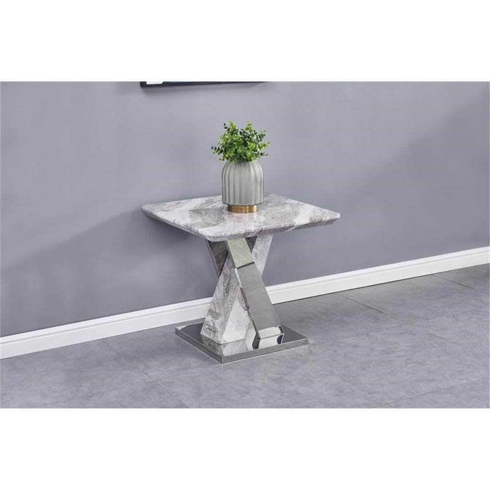 Best Quality Furniture CT198 end Table, Silver